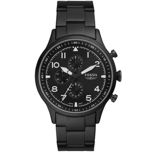 Buy Shop Fossil Pilot Chronograph Black Dial Black Steel Strap Watch for Men - FS5811 USA Online