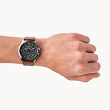 Buy Shop Fossil Forrester Chronograph Grey Dial Brown Leather Strap Watch for Men - FS5815 USA Online