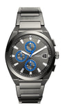 Buy Shop Fossil Everett Chronograph Grey Dial Grey Steel Strap Watch for Men - FS5830 USA Online