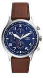 Buy Shop Fossil Retro Pilot Chronograph Blue Dial Brown Leather Strap Watch for Men - FS5832 USA Online