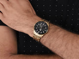 Buy Shop Fossil FB-01 Chronograph Black Dial Gold Steel Strap Watch for Men - FS5836 USA Online