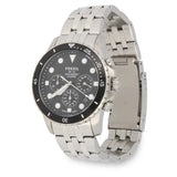 Buy Shop Fossil FB-01 Chronograph Black Dial Silver Steel Strap Watch for Men - FS5837 USA Online