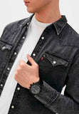 Buy Shop Fossil Bronson Chronograph Black Dial Black Leather Strap Watch for Men - FS5874 USA Online