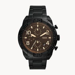 Buy Shop Fossil Bronson Chronograph Black Dial Black Steel Strap Watch for Men - FS5876 USA Online