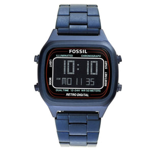 Buy Shop Fossil Retro Analog-Digital Black Dial Blue Steel Strap Watch for Men - FS5896 USA Online
