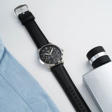 Buy Shop Fossil Neutra Minimalist Moonphase Black Dial Black Leather Strap Watch for Men - FS5904 USA Online
