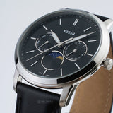 Buy Shop Fossil Neutra Minimalist Moonphase Black Dial Black Leather Strap Watch for Men - FS5904 USA Online