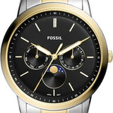 Buy Shop Fossil Neutra Moonphase Multifunction Black Dial Two Tone Steel Strap Watch for Men - FS5906 USA Online