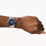 Buy Shop Fossil Neutra Minimalist Moonphase Blue Dial Silver Steel Strap Watch for Men - FS5907 USA Online