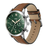 Buy Shop Fossil Neutra Chronograph Green Dial Brown Leather Strap Watch for Men - FS5735 USA Online