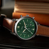 Buy Shop Fossil Neutra Chronograph Green Dial Brown Leather Strap Watch for Men - FS5735 USA Online