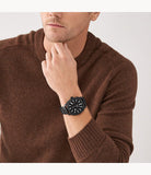 Buy Shop Fossil Machine Black Dial Black Steel Strap Watch for Men - FS4775 USA Online