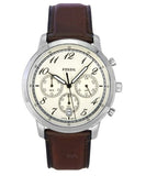 Buy Shop Fossil Neutra Chronograph White Dial Brown Leather Strap Watch for Men - FS6022 USA Online