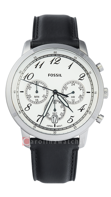 Buy Shop Fossil Neutra Chronograph White Dial Black Leather Strap Watch for Men - FS6023 USA Online