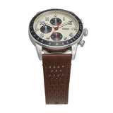 Buy Shop Fossil Sport Tourer Chronograph White Dial Brown Leather Strap Watch for Men - FS6042 USA Online