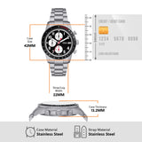 Buy Shop Fossil Sport Tourer Chronograph Black Dial Silver Steel Strap Watch for Men - FS6045 USA Online