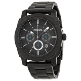 Buy Shop Fossil Machine Chronograph Black Dial Black Steel Strap Watch for Men - FS4552 USA Online