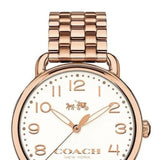 Coach Delancey White Dial Rose Gold Steel Strap Watch for Women - 14502262