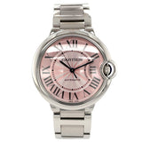 Buy Shop Cartier Ballon Bleu De Cartier Pink Dial Silver Steel Strap Watch for Women - W6920041 USA Online