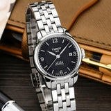 Buy Shop Tissot Le Locle Small Automatic Black Dial Silver Steel Strap Watch For Women - T41.1.183.54 USA Online