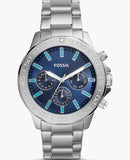 Buy Shop Fossil Bannon Multifunction Blue Dial Silver Steel Strap Watch for Men - BQ2503 USA Online