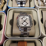 Buy Shop Fossil Inscription Multifunction Silver Dial Grey Steel Strap Watch for Men - BQ2657 USA Online