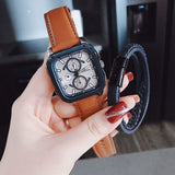 Buy Shop Fossil Inscription Multifunction Silver Dial Brown Leather Strap Watch for Men - BQ2658 USA Online