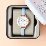 Buy Shop Fossil Classic White Dial Blue Leather Strap Watch for Women - BQ3327 USA Online
