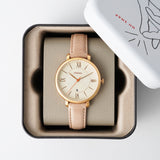Buy Shop Fossil Jacqueline White Dial Brown Leather Strap Watch for Women - ES3487 USA Online