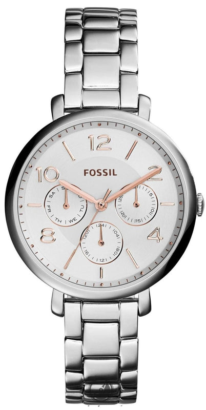 Buy Shop Fossil Jacqueline Multifunction White Dial Silver Steel Strap Watch for Women - ES3738 USA Online
