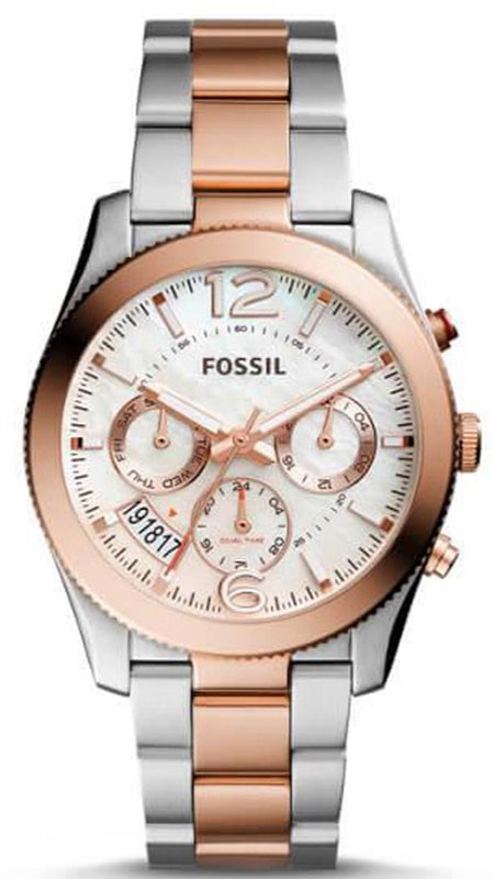 Buy Shop Fossil Perfect Boyfriend Mother of Pearl Dial Two Tone Steel Strap Watch for Women - ES4135 USA Online