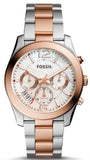Buy Shop Fossil Perfect Boyfriend Mother of Pearl Dial Two Tone Steel Strap Watch for Women - ES4135 USA Online