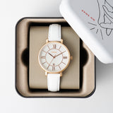 Fossil Jacqueline Quartz Mother of Pearl White Dial White Leather Strap Watch for Women - ES4579