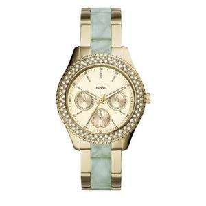 Buy Shop Fossil Stella Multifunction Gold Dial Two Tone Steel Strap Watch for Women - ES4757 USA Online