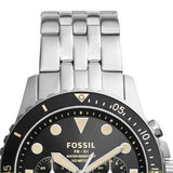 Buy Shop Fossil FB-01 Chronograph Black Dial Silver Steel Strap Watch for Men - FS5864 USA Online