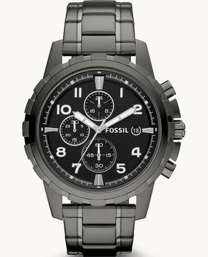 Buy Shop Fossil Dean Chronograph Black Dial Black Steel Strap Watch for Men - FS4721 USA Online