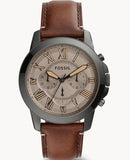 Buy Shop Fossil Grant Chronograph Brown Dial Brown Leather Strap Watch for Men - FS5214 USA Online