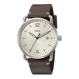 Buy Shop Fossil The Commuter White Dial Brown Leather Strap Watch for Men - FS5275 USA Online