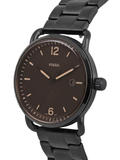 Buy Shop Fossil The Commuter Brown Dial Black Steel Strap Watch for Men - FS5277 USA Online