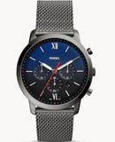 Buy Shop Fossil Neutra Chronograph Blue Dial Silver Mesh Bracelet Watch for Men - FS5383 USA Online