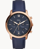 Buy Shop Fossil Neutra Chronograph Blue Dial Blue Leather Strap Watch for Men - FS5454 USA Online