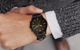 Buy Shop Fossil Goodwin Chronograph Black Dial Black Leather Strap Watch for Men - FS5585 USA Online