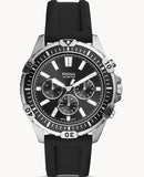 Buy Shop Fossil Garrett Chronograph Black Dial Black Rubber Strap Watch for Men - FS5624 USA Online