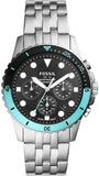 Buy Shop Fossil FB-01 Chronograph Black Dial Silver Steel Strap Watch for Men - FS5827 USA Online