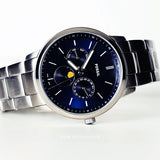 Buy Shop Fossil Neutra Minimalist Moonphase Blue Dial Silver Steel Strap Watch for Men - FS5907 USA Online