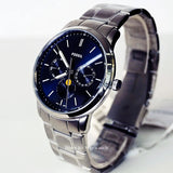 Buy Shop Fossil Neutra Minimalist Moonphase Blue Dial Silver Steel Strap Watch for Men - FS5907 USA Online