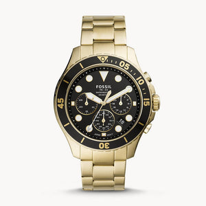Buy Shop Fossil FB-03 Chronograph Black Dial Gold Steel Strap Watch for Men - FS5727 USA Online