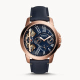 Buy Shop Fossil Grant Twist Multifunction Blue Dial Blue Leather Strap Watch for Men - ME1162 USA Online