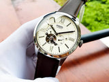 Buy Shop Fossil Townsman Automatic White Dial Brown Leather Strap Watch for Men - ME3064 USA Online