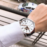 Buy Shop Fossil Townsman Automatic White Dial Black Leather Strap Watch for Men - ME3104 USA Online